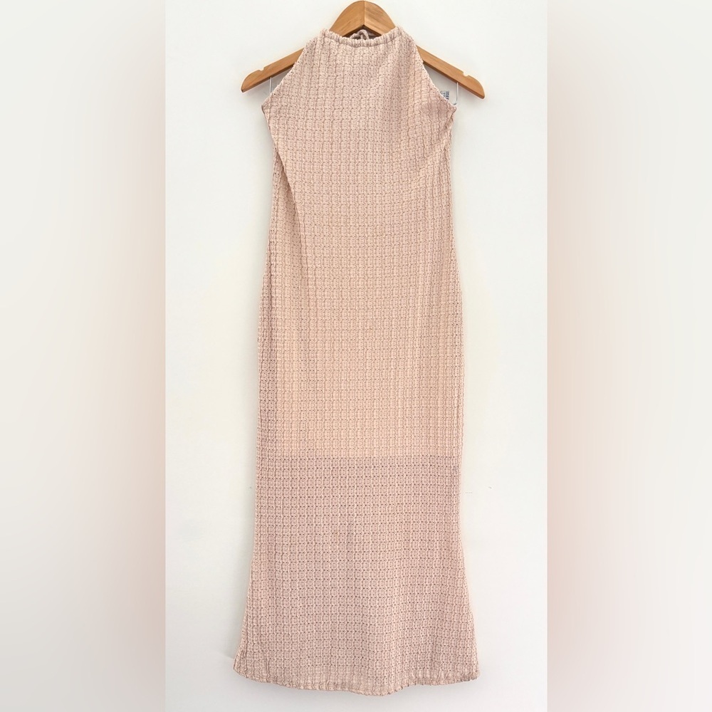 See You Monday Halter Dress Midi Boho Coastal Cowgirl Festival Ivory Size Large